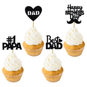 Décoration de gâteau jetable en papier de luxe écologique pour la fête des pères et les anniversaires, avec inscription « Love Dad Beard Tie » - Product Image 6