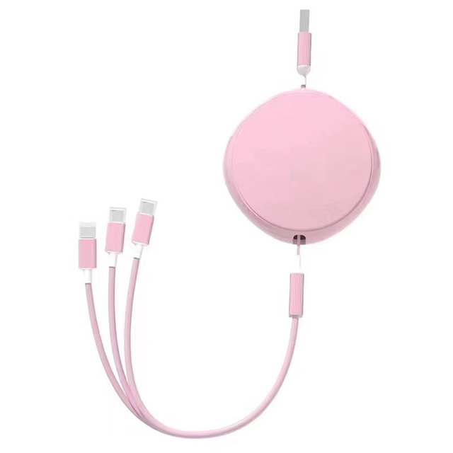 Multi Charger Cord Durability Phone Charger Cable 3 in 1 Custom Logo Usb Type-C Retractable Extension Fast Charging Cable