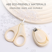 Ensemble de manucure pour bébé écologique sur mesure, 5 pièces, en matériau PP, pour soins quotidiens, avec lampe de poche, cure-oreilles, coupe-ongles, emballage en boîte colorée