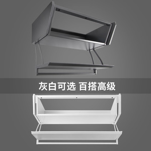 Wall Mounted Pull Down Double Layer Folding Spice <b>Rack</b> Aluminum Alloy <b>Kitchen</b> <b>Storage</b> Organizer Rectangle Shape CG198 - Product Image 1
