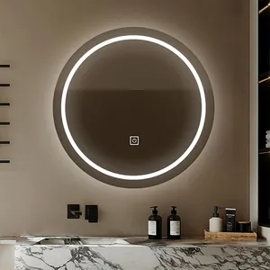 Modern simple Makeup Mirror 4000k Smart mirror monochromatic light dual touch screen and added fog removal function