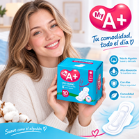 Serviettes hygiéniques de qualité supérieure en coton doux de la marque My A+, respirantes, avec ailettes, pour usage de jour et de nuit, service personnalisé