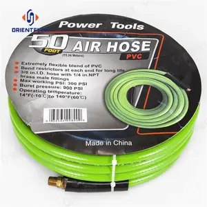 Tuyau Flexible haute pression en caoutchouc PVC hybride Air-eau 3/8 1/4 100 Ft pour compresseur