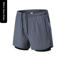Shorts de sport d'été pour hommes - Fitness, séchage rapide, respirant, design en une seule pièce, antidérapant, pantalon de course à double couche