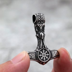 Viking Symbol Stainless Steel Men's Pendant Necklace <b>Cross</b> Shape Gift Jewelry - Product Image 3