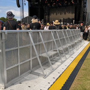 <b>Temporary</b> Crowd Control Barricade, Heavy Duty Interlocking Metal Barrier, Portable Pedestrian Isolation Fence for Festival Sport - Product Image 2