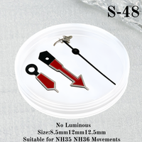 Aiguilles de montre de plongée lumineuses vertes en acier inoxydable, accessoires de réparation pour mouvements automatiques Seiko NH35/NH36/NH70