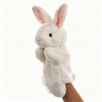 Marionnette interactive lapin en tissu polyester-coton 13 cm, jouet d'éveil, doudou d'anniversaire, ODM, personnalisation, approvisionnement en gros