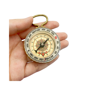 Brújula de latón magnética para navegación, brújula de bolsillo grabable para acampar, senderismo, con pantalla de esfera de puntero, novedad - Product Image 2