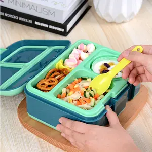 Bpa free fancy tiffin plastic to go kids children school bento lunch box kit for kids 2024 oem bento box with ice pack