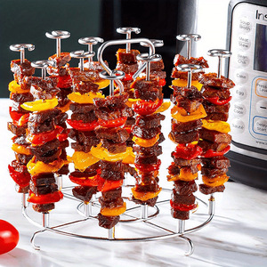 Support de broche pour friteuse à air en acier inoxydable 304, support <span class=keywords><strong>vertical</strong></span> pour barbecue, rôtissoire à viande, support pour aliments, accessoires de cuisine - Product Image 1