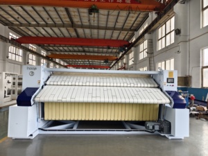 Stiratrice Industriale a Vapore con Calandra a Doppio Lato, Stiratrice a Cassone con Motore per Lavanderie di Hotel - Product Image 1