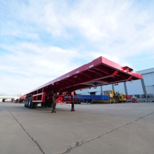 La Chine <span class=keywords><strong>3</strong></span>-Axle 13m 20FT 48FT Conteneur de cargaison à plat en acier semi-<span class=keywords><strong>remorque</strong></span> de <span class=keywords><strong>voiture</strong></span> à lit plat pour le transport - Product Image 3