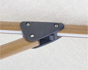 Ombrello da esterno moderno resistente con finitura in legno grande ombrellone 3*3M quadrati con luce su misura ombrellone da giardino - Product Image 5