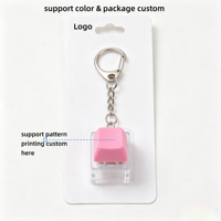 Professional Factory Custom Fidget Keychain Mechanical Keycap Clicker Single Switch Decompression Toy Custom Logo Color Pattern