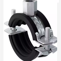 Collier de serrage pour tuyau à fixation circulaire fendue, en acier noir poli, avec revêtement en caoutchouc EPDM, taille personnalisée, connectivité à bride, TJTC
