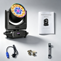 Luz Móvil LED RGBW de 19*15W, 350W, con Certificación CE ROHS, DMX Zoom Wash Beam con Efecto de Rayas para Discotecas, Bares y Conciertos en Vivo