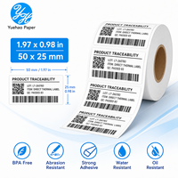 Etiqueta Térmica Autoadhesiva, Rollo de Etiquetas Térmicas de 50x25mm con Revestimiento Superior, para Códigos de Barras y Almacenes