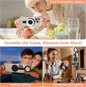 Từ Ảnh Tự Sướng Vòng Ánh Sáng LED Điền Ánh Sáng Có Thể Điều Chỉnh 180 ° Lật Điện Thoại Khung Giá Cho <span class=keywords><strong>Iphone</strong></span> 15 14 13 12 Android Trang Điểm - Product Image 6