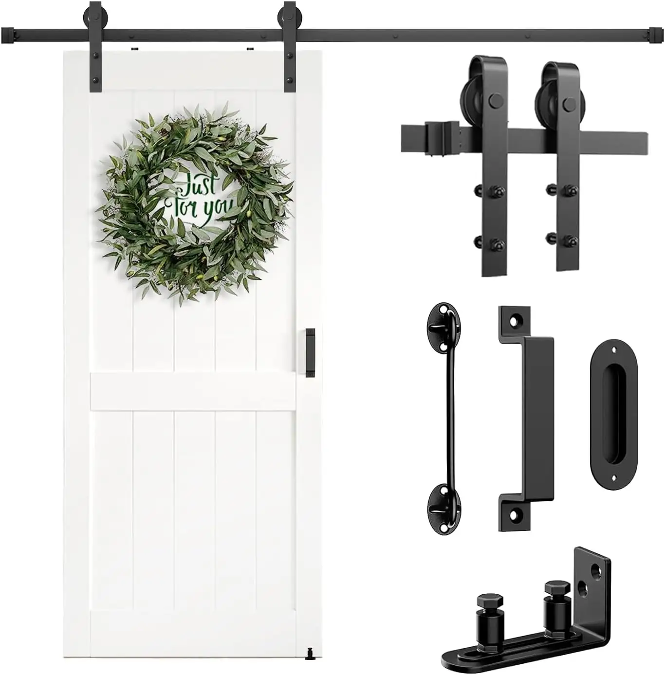 Hiện đại đôi Barn Door phần cứng dễ dàng-to-xây dựng phụ kiện Con lăn cửa sổ cửa mộc mạc Thiết kế bền Carbon thép nhà khách sạn sử dụng