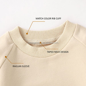 Groothandel Lente Effen Lange Mouw Biologisch Katoen Pullover Baby Peuter Sweatshirt French Terry - Product Image 4