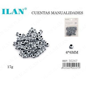 Perline Quadrate 6x6mm Nere con Croce su Sfondo Bianco, Perline per Artigianato - Product Image 3