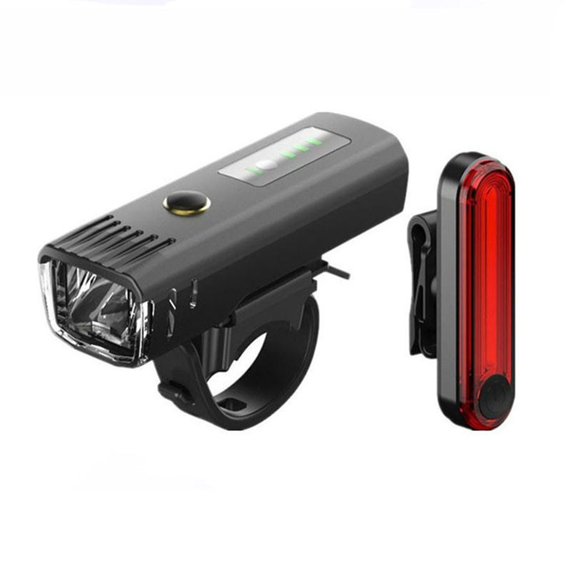 Smart Sensor Bike Light Set USB Rechargeable Bicycle Headlight and Taillight Waterproof LED Bike Lamp for Night Riding