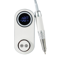 Machine à manucure électrique professionnelle série blanche 65W rechargeable 35000 tr/min, ponceuse à ongles sans fil, lime électrique, kit de perceuse à ongles