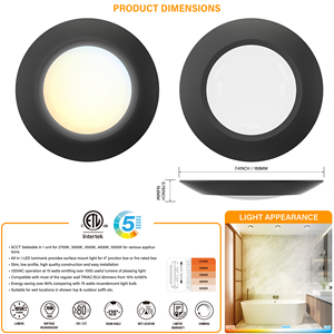 Vente flash - Éclairage intérieur - Lumière LED disque 6 pouces 15W pour lieux humides - Certifié ETL - 120V - Product Image 3