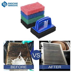 แผ่นขัดครัวไนลอน OEM สำหรับทำความสะอาดอย่างรวดเร็ว ทนทาน หนา 10 มม. ขนาดกลาง 4 นิ้ว x 5.25 นิ้ว สำหรับขจัดคราบอาหารติดแน่นและคราบน้ำมันจากการทำอาหาร - Product Image 3