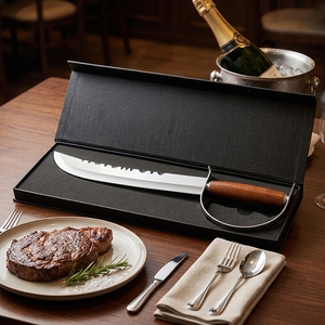 Cuchillo de Acero Inoxidable de Lujo con Mango de Madera, Diseño Ecológico Ambidiestro, Hoja de 29 cm, <span class=keywords><strong>Acabado</strong></span> de Alto Brillo - Product Image 1