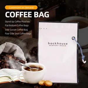 Koffie Tassen 250G 500G 1000G Op Maat Bedrukt Lege Thee Heat Seal Custom Koffiebonen Zak