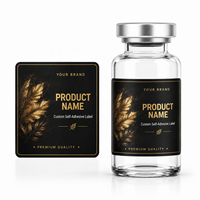 Autocollants personnalisés pour flacons de médicaments, en acrylique noir et or, résistants à la chaleur, imperméables, écologiques, adhésifs simple face, épaisseur 0,1 mm