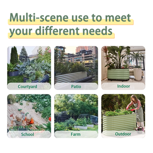 Jardinière surélevée pour balcon extérieur, toit, plantation de fleurs et de légumes, bac à fleurs, bac à plantes <span class=keywords><strong>en</strong></span> métal mobile - Product Image 6