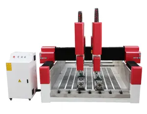 Hopetool double spindles wood stone carving machine working cnc router 1300*2500 cnc stone router desktop 1325 model