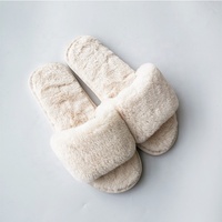 Chaussons d'hiver pour femmes à enfiler, semelle plate, chauds, en peluche courte, pour intérieur et extérieur, avec doublure en fourrure