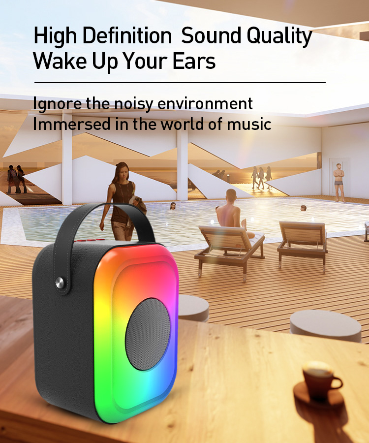 Modeng Aux Speaker 2022 New &Private Model Portable 3 Inch Rgb Led Light  Usb Speaker Long Working Time Tf Speaker
