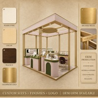 Maßgefertigte Zeitgenössische Schmuck-Vitrine aus Metall, Glas und Massivholz mit LED-Beleuchtung im Großhandel
