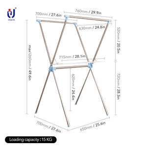 可動式金属折りたたみ式ベビー折りたたみ式衣類ランドリーハンガークロスディスプレイラックスタンド - Product Image 2