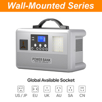 Station d'alimentation portable 300W, kit d'alimentation mural, panneau solaire 60W, démarreur de secours, lampe de poche, batterie LiFePO4 pour le camping hors réseau