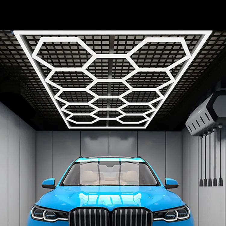 Éclairage de garage en nid d'abeille pour voiture Lumière hexagonale à led