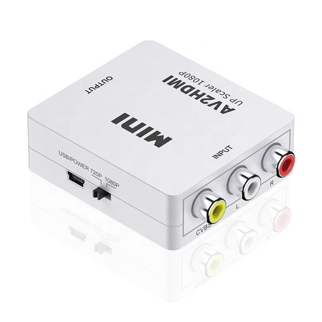 AV to hdmi Converter Box AV2HDMI HDMI2AV HDMI to AV RCA CVSB HD Video Adapter 1080p L/R Coaxial Scaler Audio Support NTSC PAL