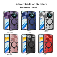 Étui de protection pour téléphone Lichicase avec motif CD, couvercle coulissant pour objectif d'appareil photo, support magnétique, coque rigide pour Realme 12 Pro Plus