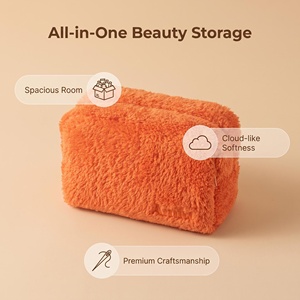 Luxury Touch Plush Cosmetic Bag Spacious Travel <b>Makeup</b> Bag For Daily <b>Vanity</b> And Outdoor Trip Cosmetic Bag - Product Image 6