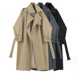 Abrigo de Gabardina de Estilo Británico Elegante de Nuevo Diseño de Otoño, Abrigo Cortavientos de Cintura Alta de Longitud Media para Mujer, Abrigo Informal Entallado - Product Image 1