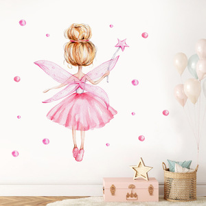 Autocollant mural en PVC auto-adhésif réutilisable en forme <span class=keywords><strong>de</strong></span> <span class=keywords><strong>baguette</strong></span> <span class=keywords><strong>de</strong></span> fée rose, <span class=keywords><strong>décoration</strong></span> <span class=keywords><strong>murale</strong></span> pour la maison, vente en gros - Product Image 3