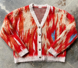 Wr biểu tượng tùy chỉnh Mohair Áo len lông dệt kim Alpaca len pha trộn Jumper mùa đông dệt kim người đàn ông Áo cardigan mờ Mohair Áo len - Product Image 1