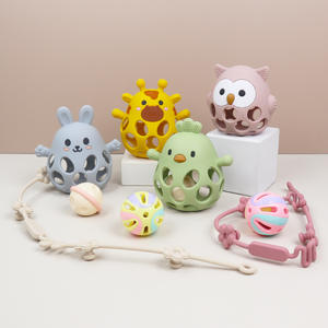 Balle creuse en silicone pour bébés, anti-sucette, bâton de dentition, jouet à main <span class=keywords><strong>Manhattan</strong></span> - Product Image 6