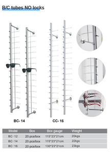 Nhôm hồ sơ kính hiển thị đứng Kính mát kính khung với khóa chống trộm khóa thanh kính treo thanh - Product Image 2