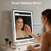 Miroir Magique LED Portable Intelligent avec Analyse de la Peau par IA, Système Android Tactile, Affichage HD Moderne pour Salle de Bain, Musique Bluetooth